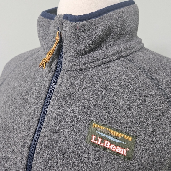 L.L. Bean Mountain Classic Fleece Pullover Half Zip XS Petite Navy Gray - Picture 5 of 9